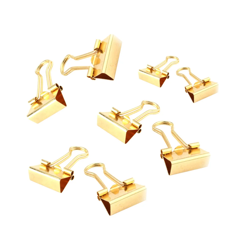 

12pcs 19mm Metal Binder Clips Paper Clamp Clips Fold Back Clips School Office Home Supplies (Golden)