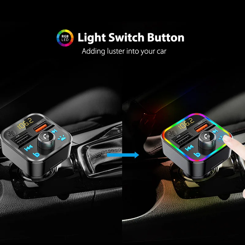 

CDEN car mp3 player bluetooth 5.0 receiver FM transmitter dual USB 20W car charger QC3.0 fast charge U disk music player