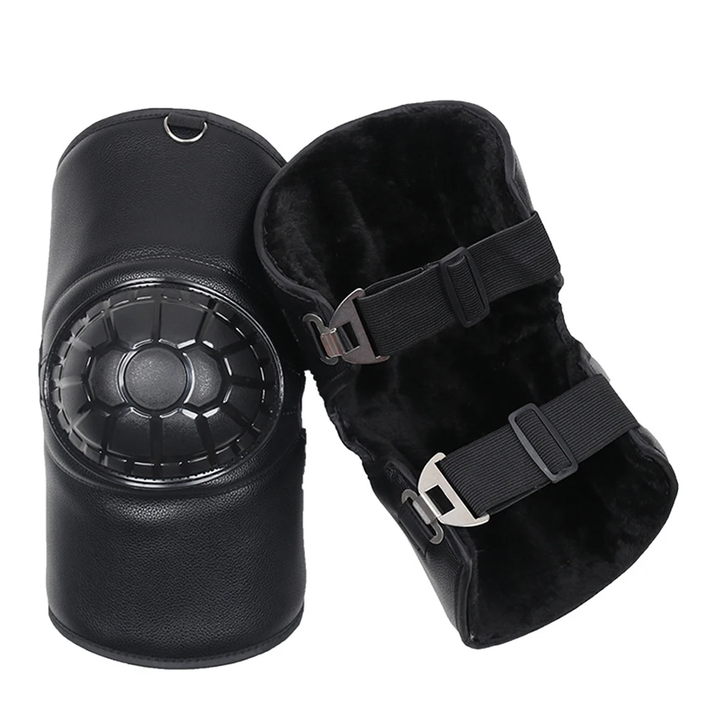 

1 Pair PU Leather Kneecap Adjustable Guard Warm Protective Adults Riding Safety Windproof Thickened Waterproof Motorcycle