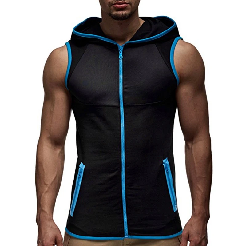 IceLion 2021 без рукавов сезон весна Толстовки с капюшоном для мужчин Slim Fit кофты