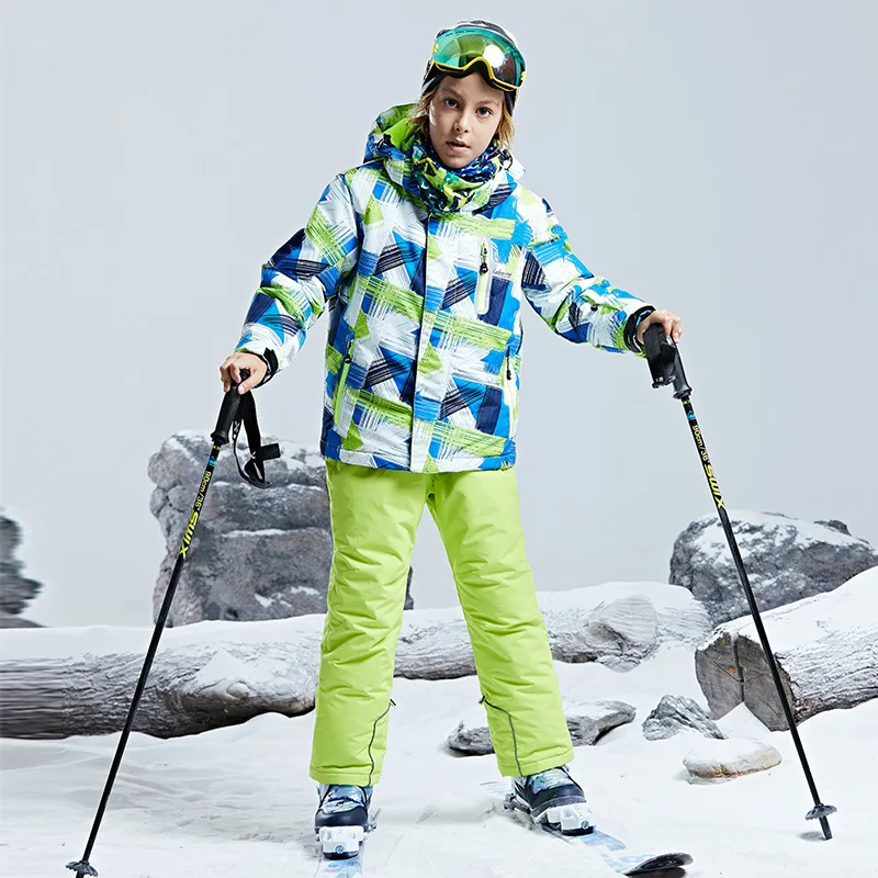 Детский Зимний лыжный костюм для мальчиков и девочек GCC022 Детские лыжные куртки 