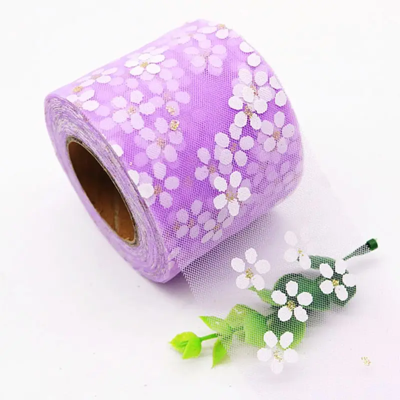 

7.5cm/8cm/10cm/12cm tulle flower ribbon 25 yards DIY handmade material headdress bow clothing accessories bouffant skirt