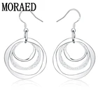 Женские серьги-подвески из серебра 925 пробы, с тремя кольцами