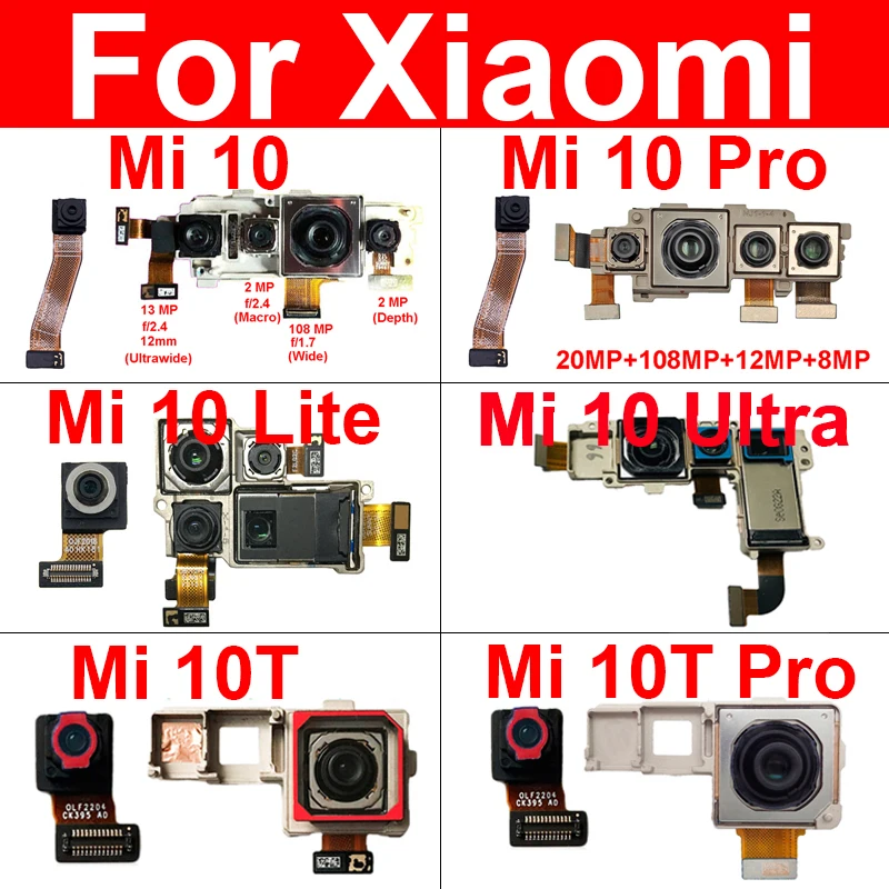 Задняя и фронтальная камера для Xiaomi Mi 10 Lite Mi 10 Pro 10 Ultra 10T Pro маленькая основная задняя камера Запасные части для ремонта
