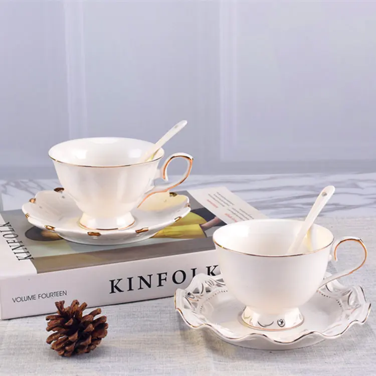 

Nordic Ceramic Teacup Cup Bone China Eco Friendly Simple Tea Cup Saucer Heat Resistant Koffie Kopjes Household Supplies Ek50bd