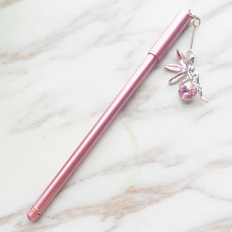 36 шт. креативная гелевая ручка с подвеской в виде ангельской девочки со стразами