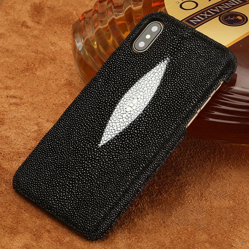 

Genuine Stingray Leather Case For Iphone X Xr 7 Plus Cell Phone Case For Iphone Xs Max 8 Plus Protective Cover For 6 6s 5 5s Se