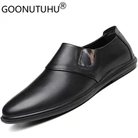 fashion mens shoes casual genuine leather cowhide loafers male classic brown black slip on shoe man flats driving shoes for men