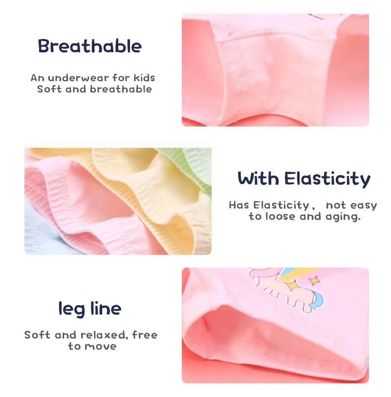 New 4pc/lot Girls Cartoon Underpants Young Girl Boxer Briefs Comfortable Cotton Panties Kids Underwear Baby Girls Clothes
