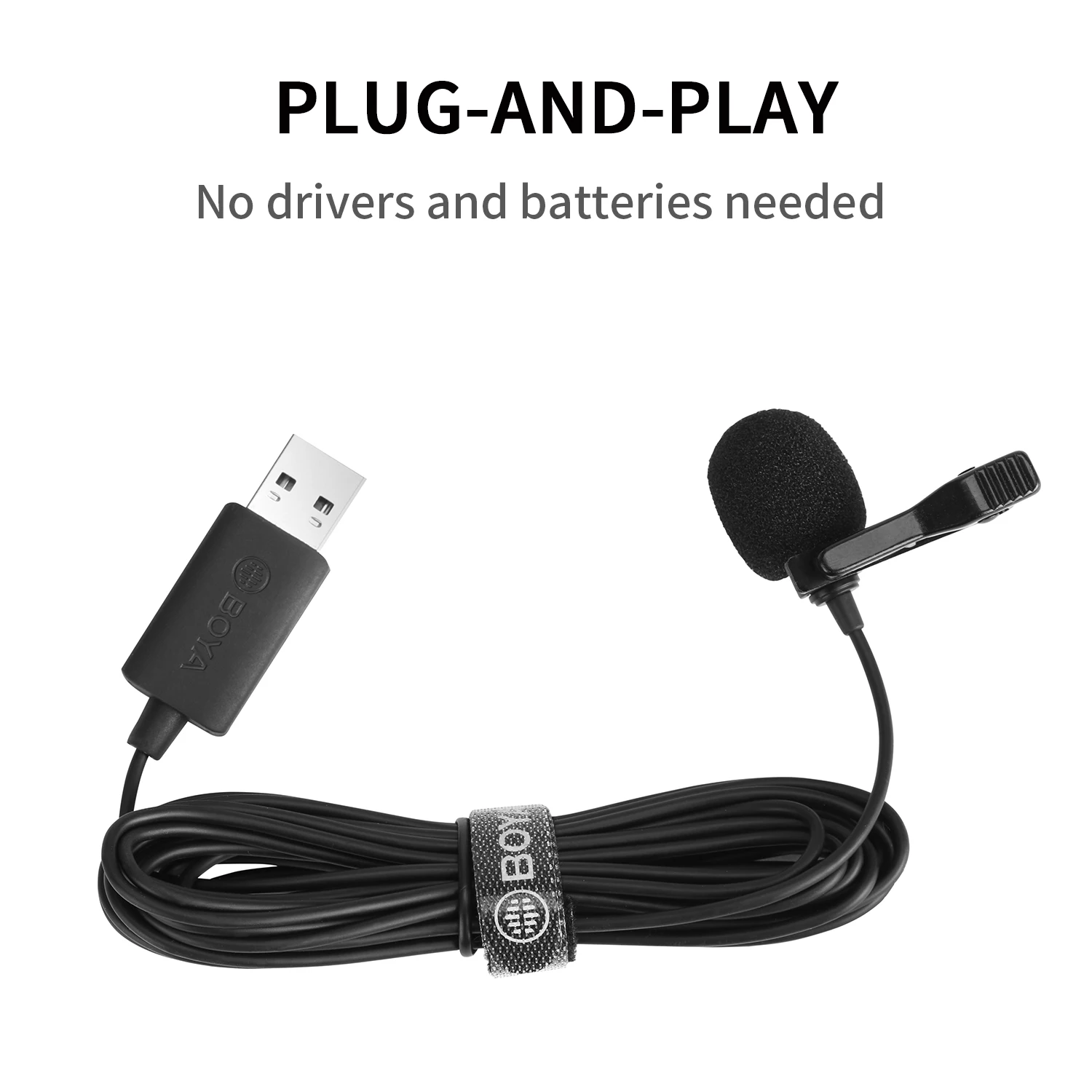 Петличный микрофон BOYA BY-LM40 4 м USB-микрофон для ПК прямых трансляций Youtube записи |