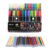 48pcs colorful fluorescent gel ink pen refills water color pen marker pens stationery neon set hot sale