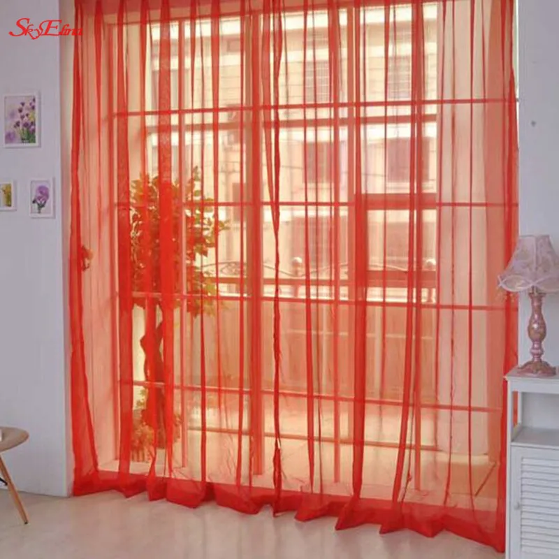 Красочное окно тюль занавески для гостиной спальни органза вуаль гостиницы