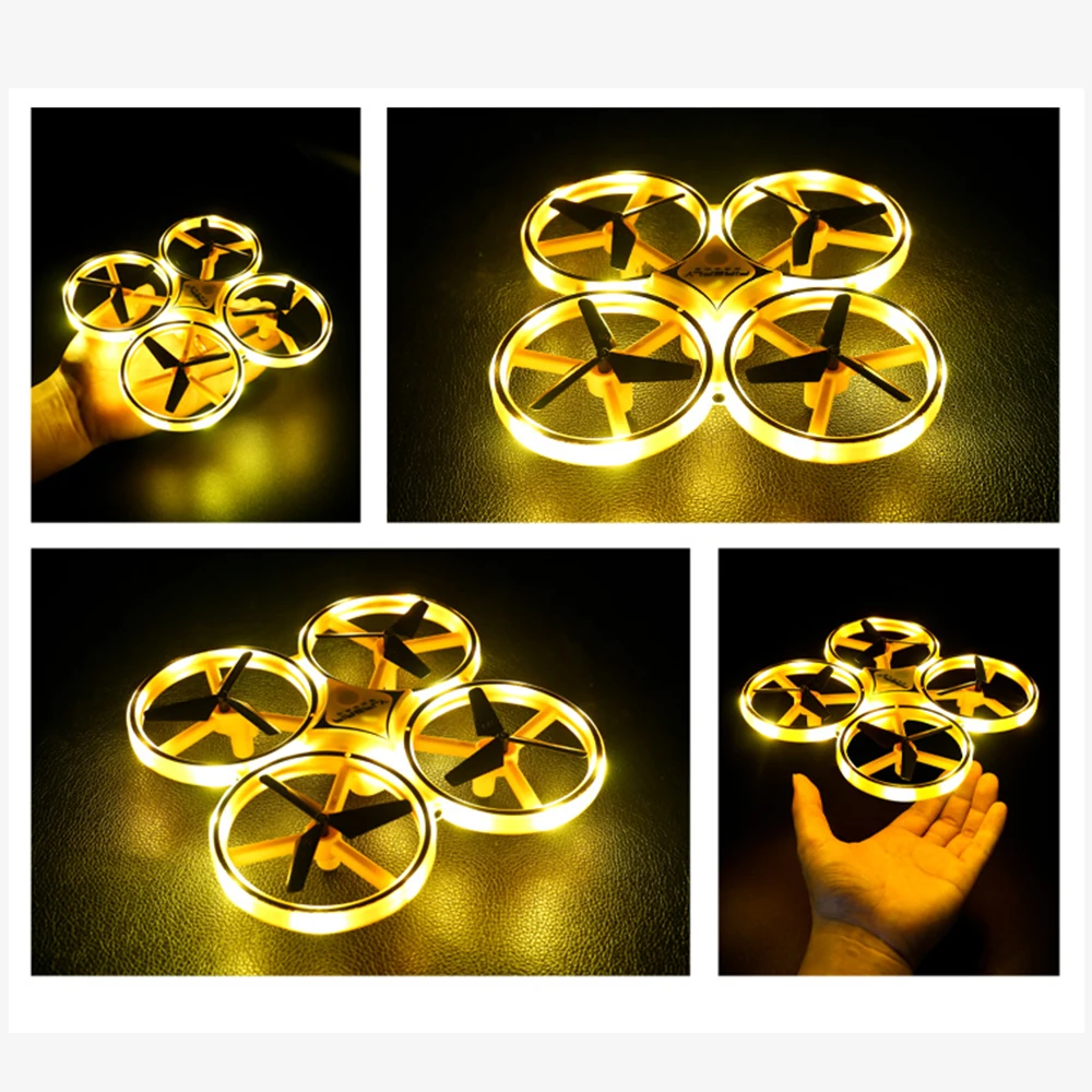 Игрушки самолет НЛО управление жестами Квадрокоптер Светлячок светодиодный