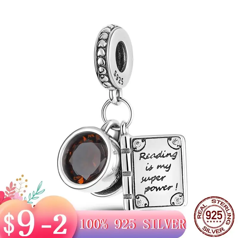 Самодельный дизайн серебро 925 пробы книга и фотоэлемент подходит для