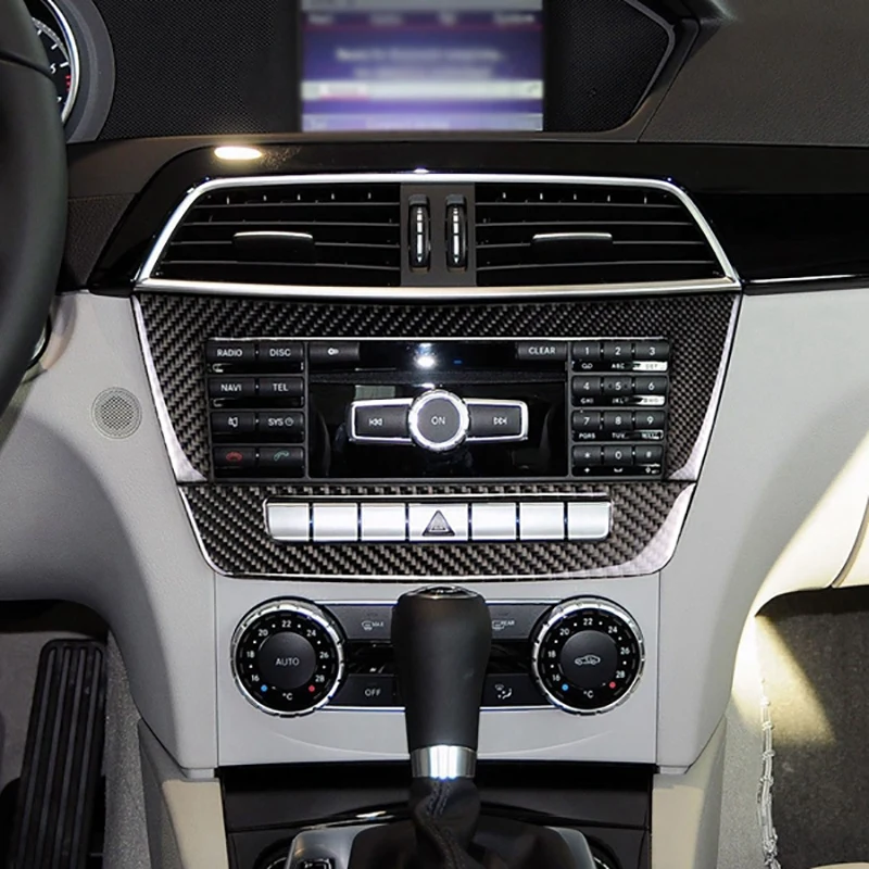 Carbon Fiber Central Control CD Plane for Mercedes Benz W204 C Class 2010-2013 Car Styling Sticker | Автомобили и мотоциклы