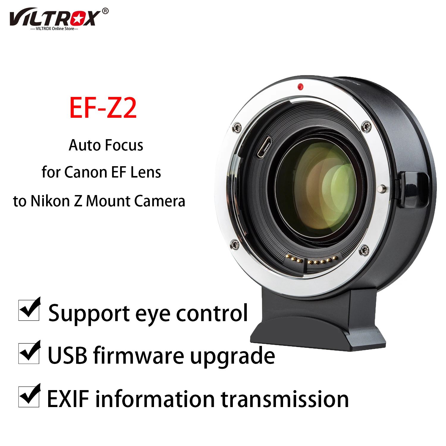 

Viltrox EF-Z2 Lens Adapter Ring Focal Reducer Booster Lens Adapter Auto Focus for Canon EF Lens to Nikon Z Mount Camera Z6/7 Z50