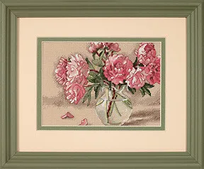 Набор для вышивки крестом Розовый тюльпан тюльпаны пионы цветы диммер 65048 -