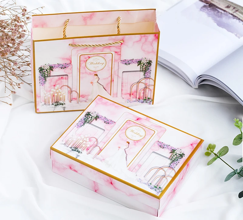 

New gift box candy biscuit box, suitable for wedding birthday and singles party beautiful gift bag gift box packaging