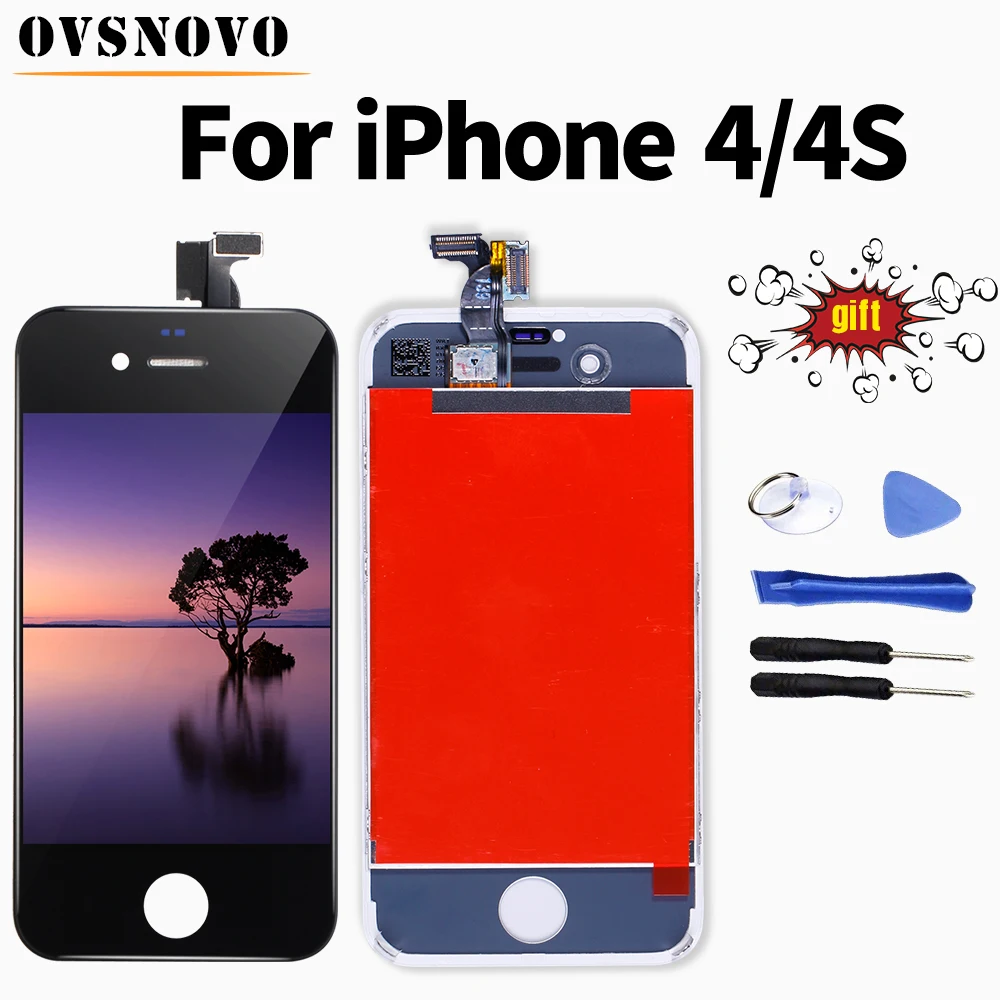 

Дисплей Pantalla для iPhone 4 4s, ЖК-дисплей с сенсорным экраном и дигитайзером в сборе, замена с ремонтными инструментами, качество AAA