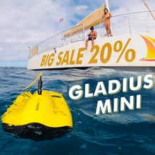 Big Sale Worlds 1st Intelligent 5 Thruster Mini size Underwater Drone Gladius Mini 100 Meter With Free Backpack