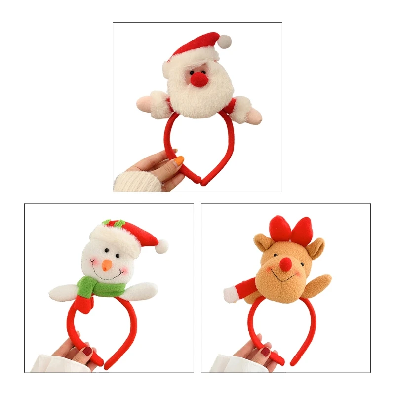 

Elk Hair Hoop Snowman Headband Santa Claus Headbands Christmas Party Favors Creative Photo Props Decor Holiday Supplies