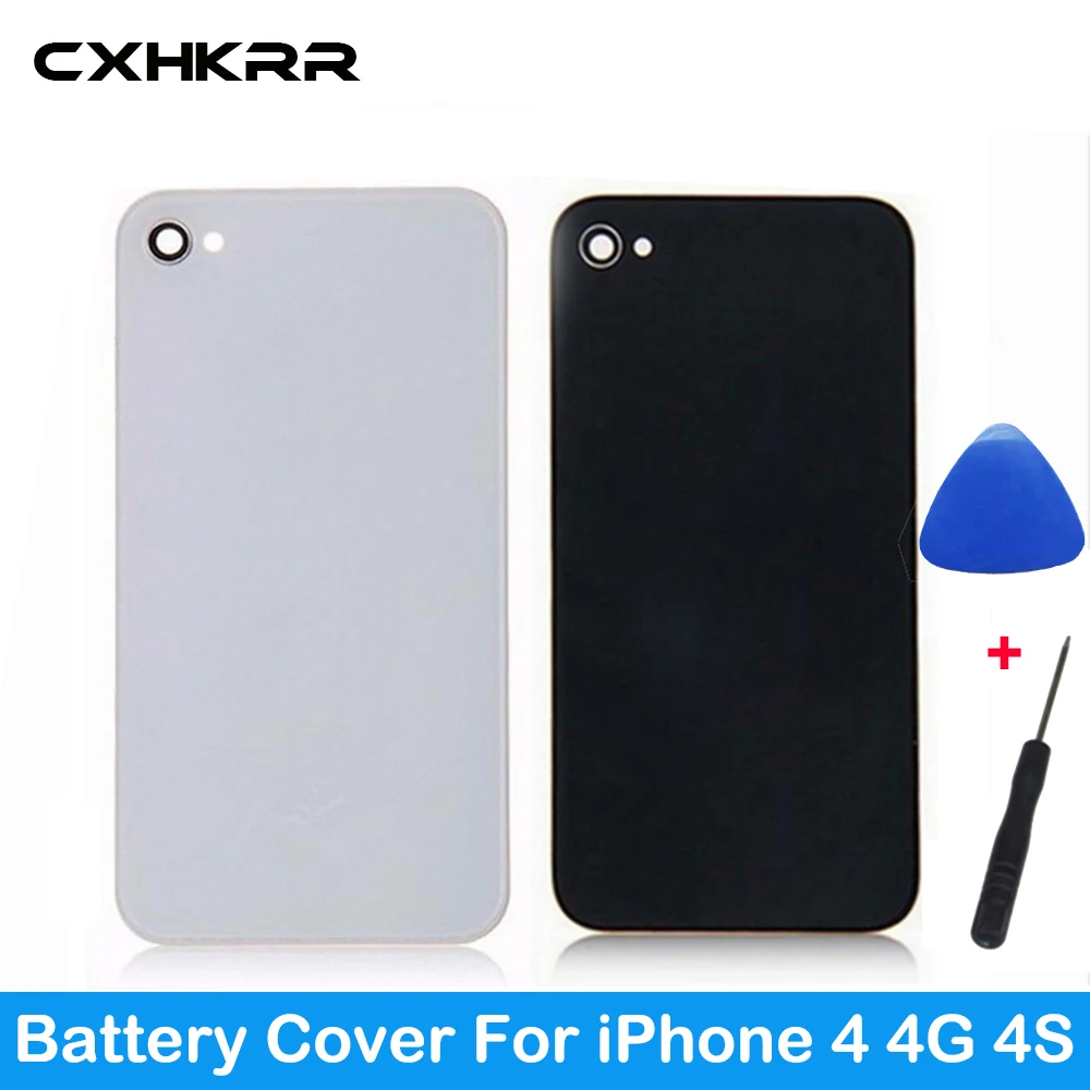 CXHKRR Высокое качество крышка батареи для iPhone 4 4G 4S задняя крышка Дверь Задняя панель пластина стекло Корпус Замена Белый инструменты