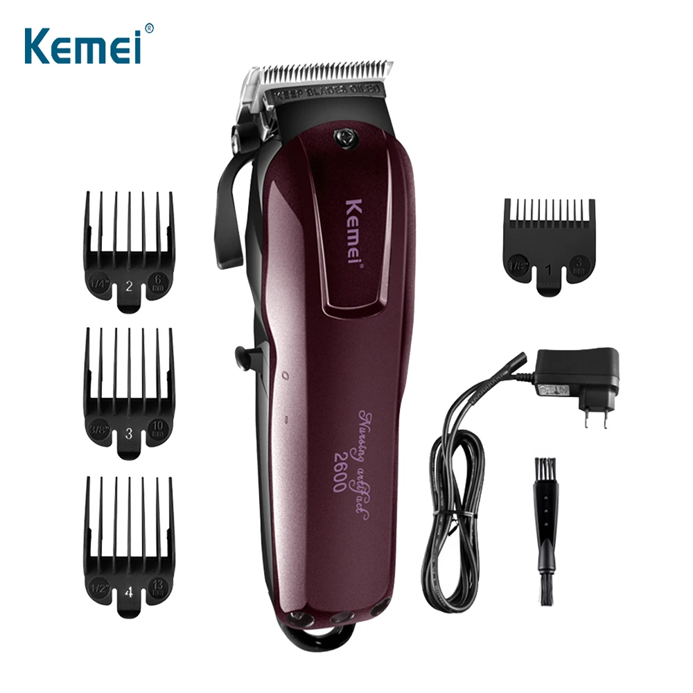 KEMEI Barber Shop Hair Trimmer Titanium Blade Haircut Cutting Machine Professional Clipper For Men Shaving | Бытовая техника