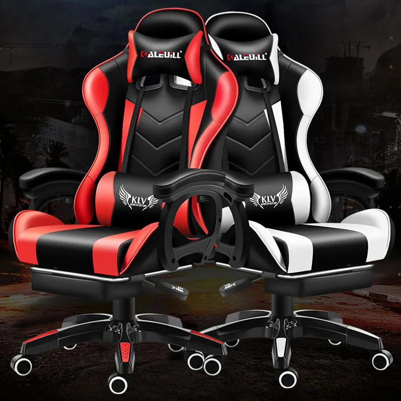 

Gaming Chair компьютерное PU Leather Computer Chairs -Headrest Office Internet Lazy Lounge Chairs Home With Footrest кресло