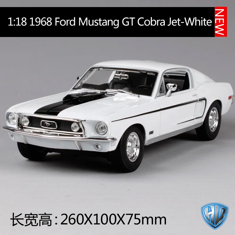 31167 Maisto 1:18 1968 ford mustang gt cobra jet blue, литье под давлением 260*100*75 мм, роскошная классическая модель автомобиля, автомобиль для коллекции 31167 - Цвет: 31167