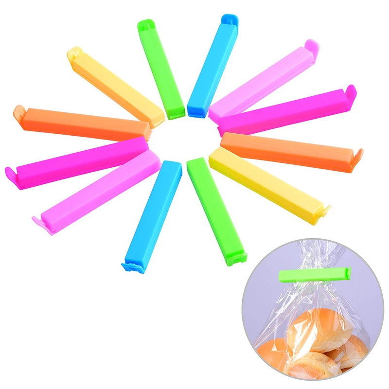

New 10pcs Food Bag Clips Snack Fresh Food Storage Bag Sealer Kitchen Organizer Mini Vacuum Sealer Clamp Food Clip Dropshipping