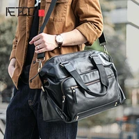 aetoo large capacity leather handbag mens leather shoulder bag leather fashion casual messenger bag