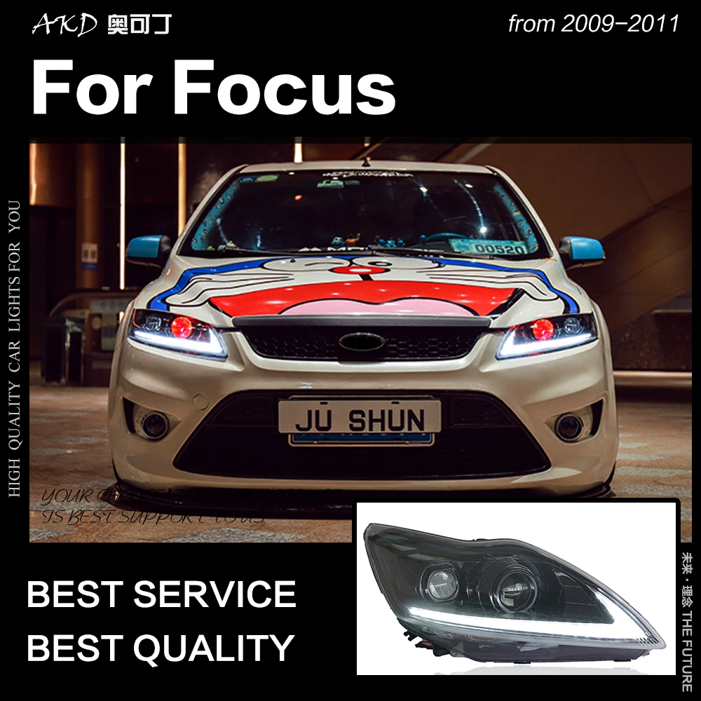 АКД стайлинга автомобилей для Ford Focus фары 2009 2011 2 светодиодный фар динамический