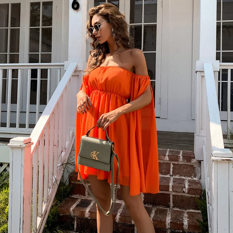 

Sundress Halter Vestidos De Fiesta De Noc Backless Dress Chiffon Tulle Women Clothes Off Shoulder Moda Feminina Verao 2021