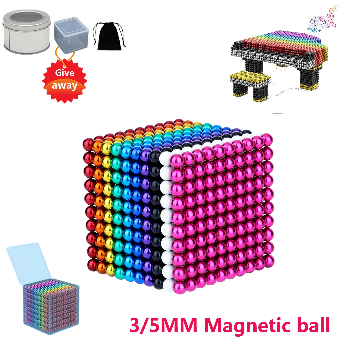 3/5 мм/магнитный шар металлический Неодимовый Волшебный Магнит магнитные шары