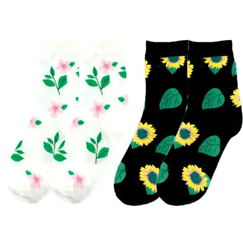 Носки женские в Корейском стиле с подсолнухом хлопковые короткие цветные мягкие