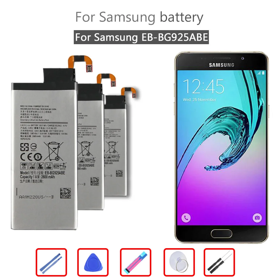 

EB-BG925ABA 2600mAh Battery For Samsung GALAXY S6 Edge G9250 SM-G925l G925F G925L G925K G925S G925A G925 S6edge