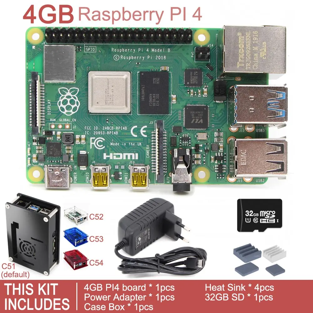 Выпуск Raspberry Pi 4 Модель B BCM2711 четырехъядерный процессор 1,5 ГГц 1 ГБ/2 ГБ/4 ГБ SDRAM комплект макетной платы