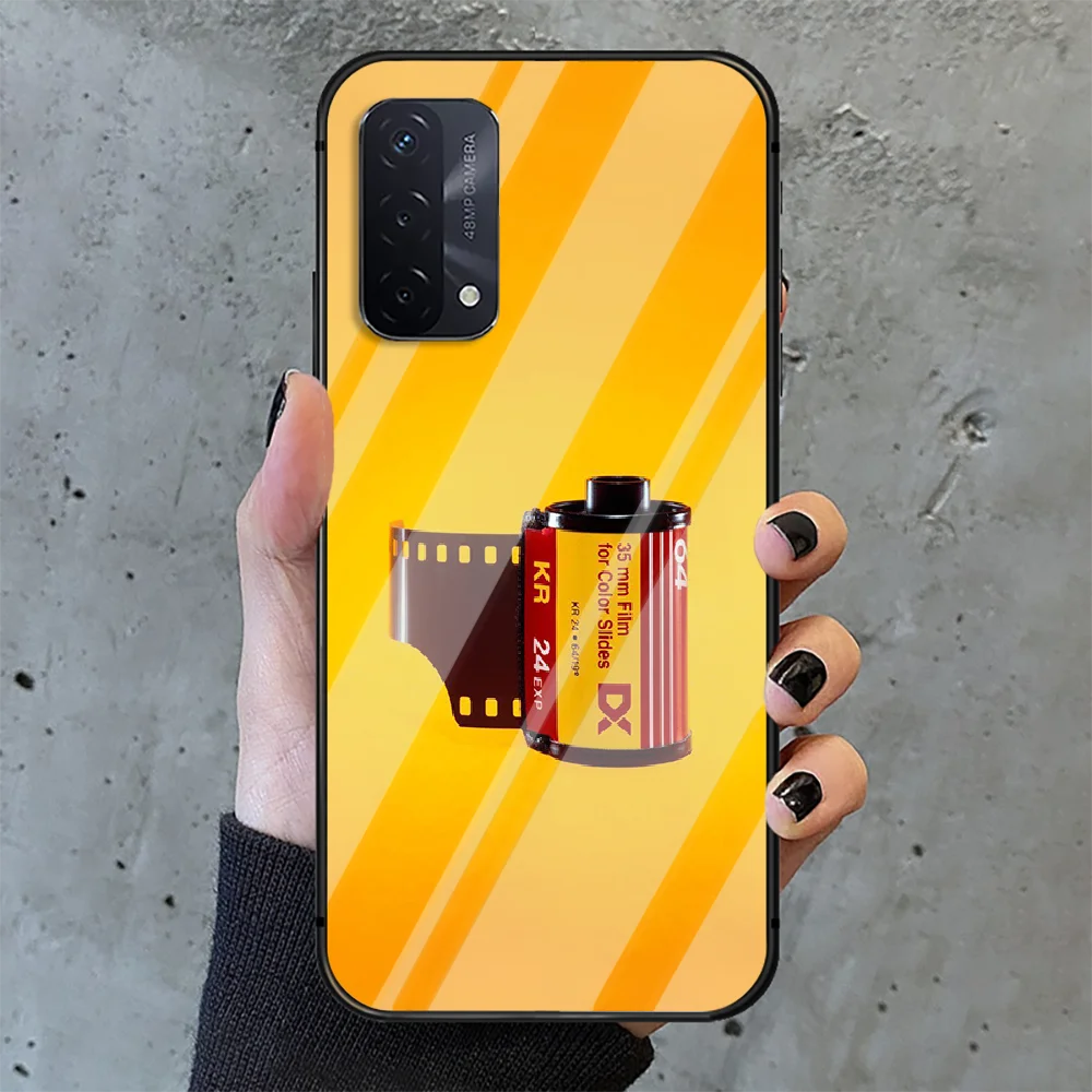 

Fashion Kodak Phone Tempered Glass Case Cover For oppo realme find a x c xt gt 2 53 3 6 7 50 11 i Pro 4g 5g Tpu Black Shell Etui