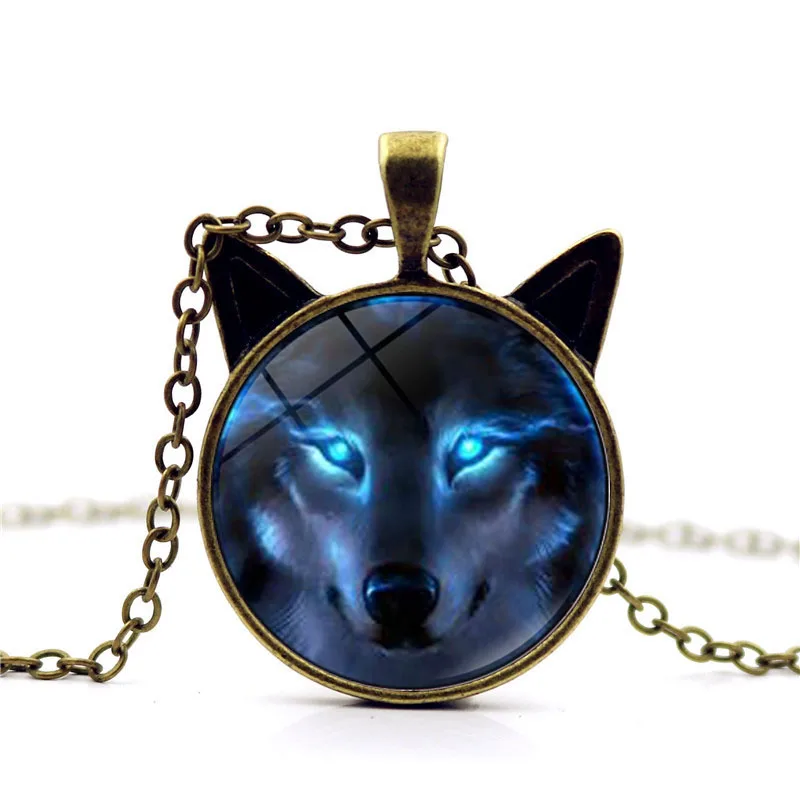 Ожерелье с кулоном волка в скандинавском стиле для мужчин и женщин стеклянный
