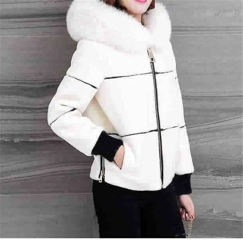 

Женская короткая шуба из искусственного лисьего меха, с длинным рукавом и шапкой