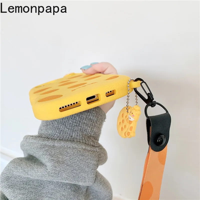 

Cute Cartoon Silicone Phone Case with Strap Ring Buckle for IPhone 12 11 Pro Max IPhone 6 7 8 Plus X Xr Xs Max Se2020 Case