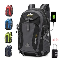 40l waterproof usb charging climbing backpack men cycling sport bags unisex mountaineering backpacks outdoor travel bag for men