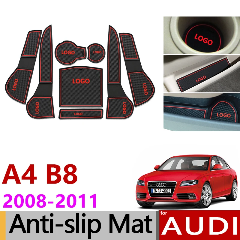 Противоскользящий резиновый подстаканник для Audi A4 B8 2008 2009 2010 2011 A4 8K RS4 S4 S line RS 4 аксессуары для салона автомобиля