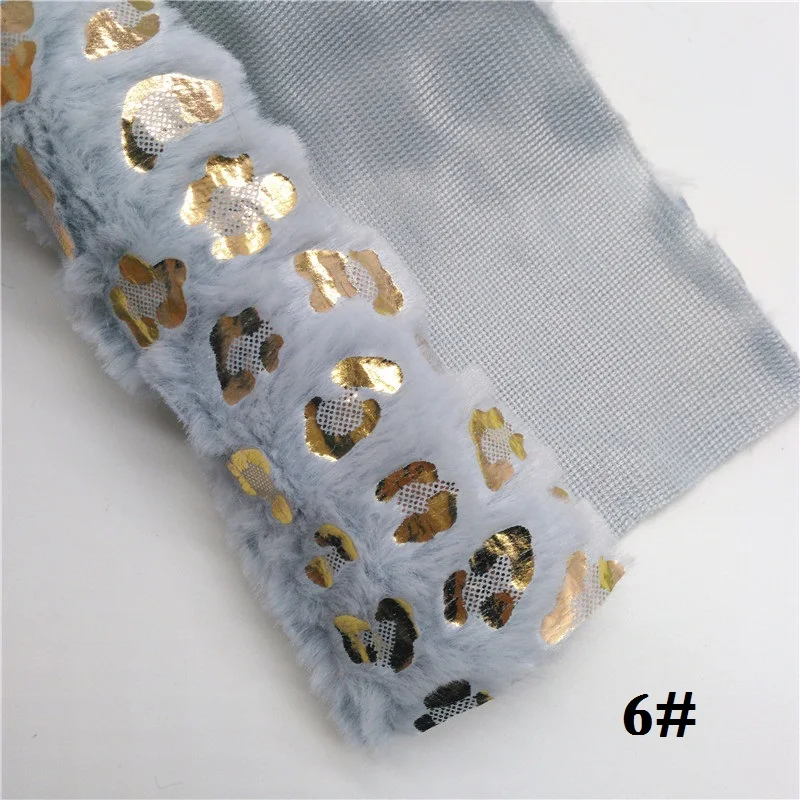6 Glitterwishcome 21X29 см A4 Размер золото печатных Леопард мех ткани листы для бантов, GM482A - Цвет: 6