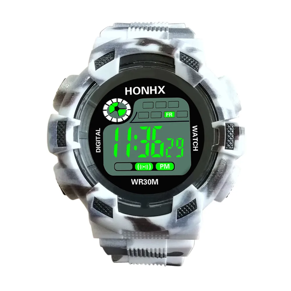 

HONHX Fashion Sports Brand Mens Digital Watch LED Analog Silicone Strap Alarm Date Mens Clock Wrist Watches relogio masculino