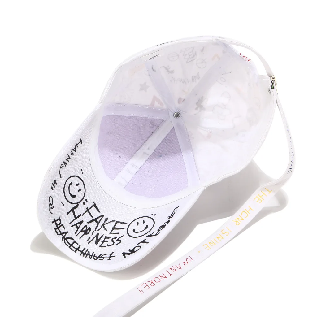 

GD Concert Fashion Hip Hop Graffiti Baseball Hat Personality Punk Long Strap Peaked Cap Summer Sun Cap Visor Men and Women