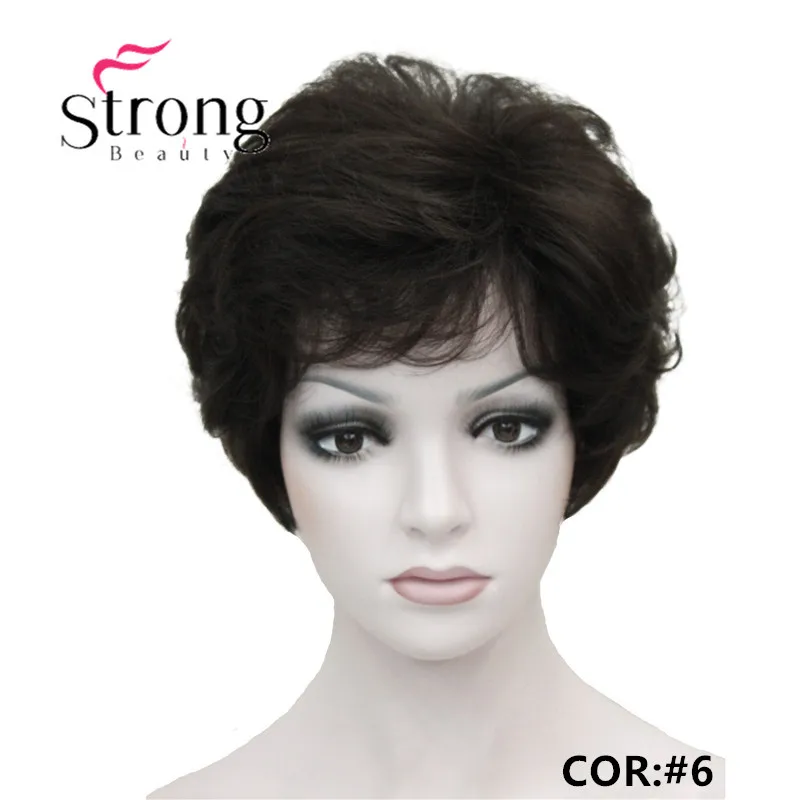 StrongBeauty женские парики пушистые естественные кудрявые короткие синтетические волосы Полный парик 11 цветов