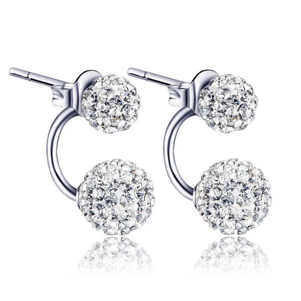 

NEHZY 925 sterling silver new Jewelry Women 's Luxury Shambhala Crystal Ball Stud Earrings Fashion Temperament Stud Earrings