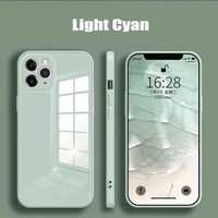 square liquid tempered glass phone case for iphone 11 12 pro max xr x xs max 8 7 plus se2020 12mini 11pro shockproof back cover