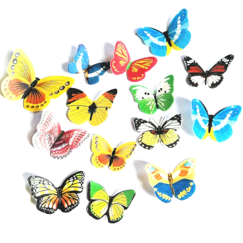 

20pcs/set Mixed Butterfly Flower Edible Glutinous Wafer Rice Paper Cake Stand Cupcake Toppers Birthday Wedding Cake Decoration